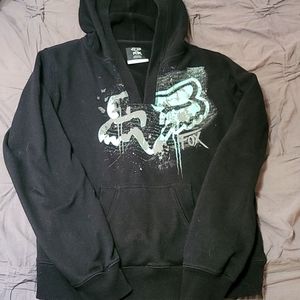 Fox Ladies Hoodie - Black Womens size XL